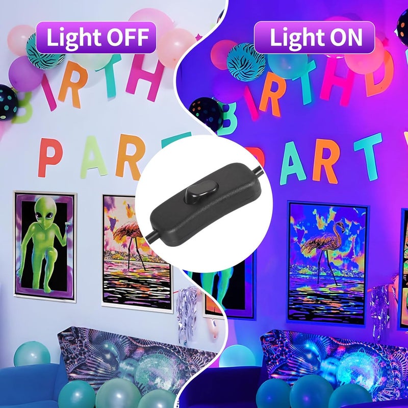 SHGPODA 42W Black Light Bar with 5.25ft Cord and Switch, Light Up 23x23ft, 40 LEDs Blacklights for Glow Party, Halloween Decor, Body Paint, Bedroom, Classroom 1 Pack - Image 2